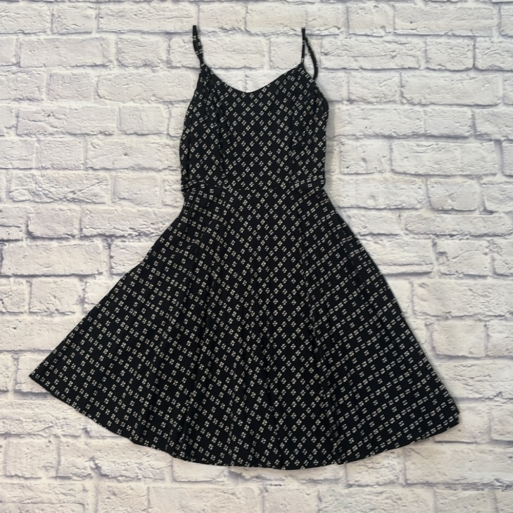 Old Navy The Cami Dress Fit and Flare Black Geometric Print Dress Size Small